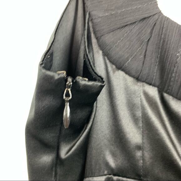 Armani Exchange Silk Empire Waist Ruffle Hem Mini Dress Black Size 8 - Picture 5 of 10